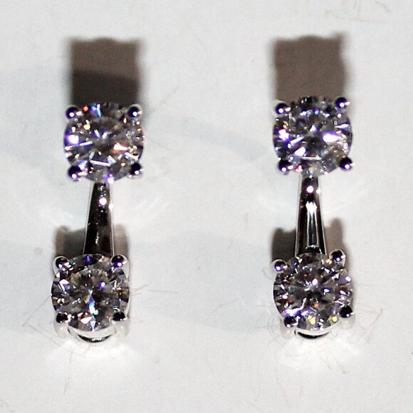 Jewelry - Sterling Silver Diamond Stud Earrings